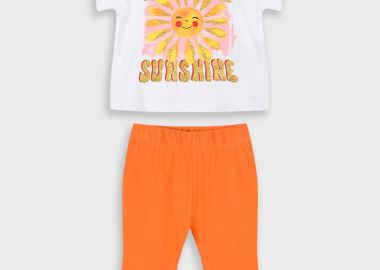 Σετ μπλούζα με κολάν για βρεφικό κορίτσι (3 - 18 μηνών) | ΠΟΡΤΟΚΑΛΙ - Energiers - 